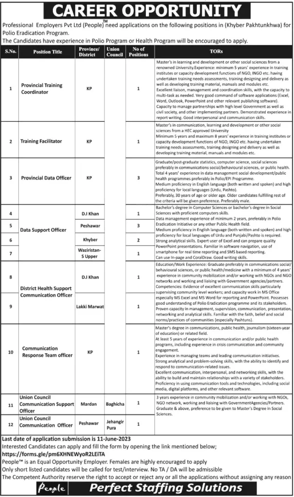 Polio Eradication Program Jobs