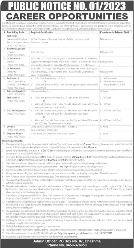 PAEC Jobs 2023 - Pakistan Atomic Energy Jobs