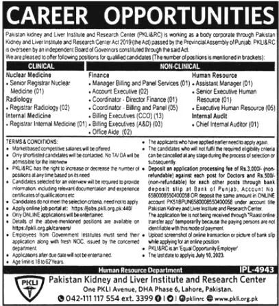 Pakistan Kidney And Liver Institute Jobs