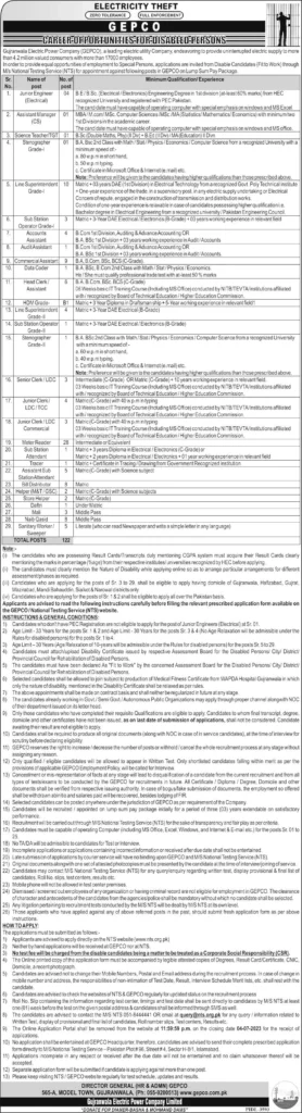 Wapda Jobs 2023 - Gepco Jobs