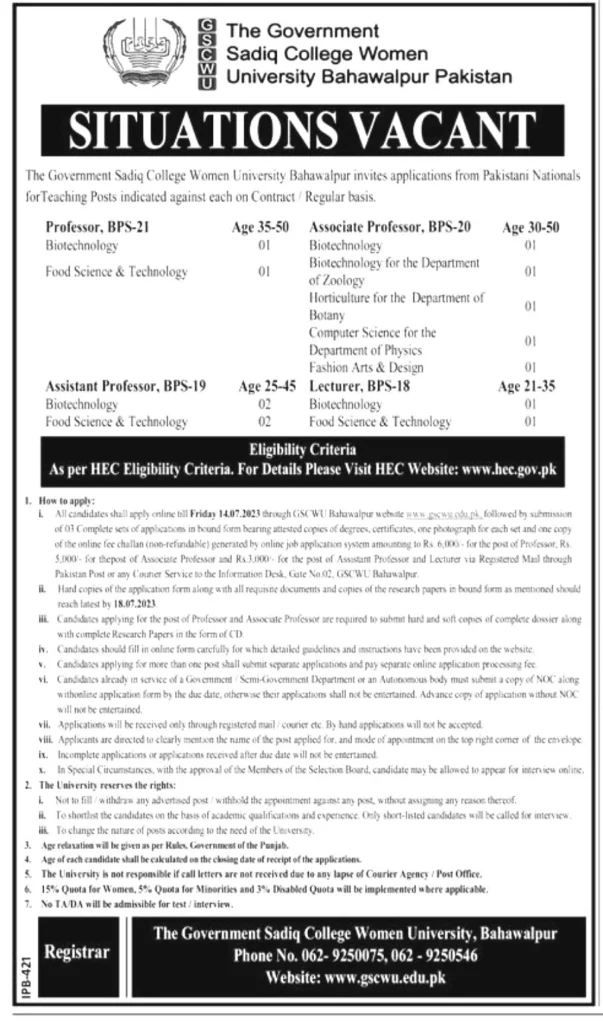 Lecturer Jobs 2023