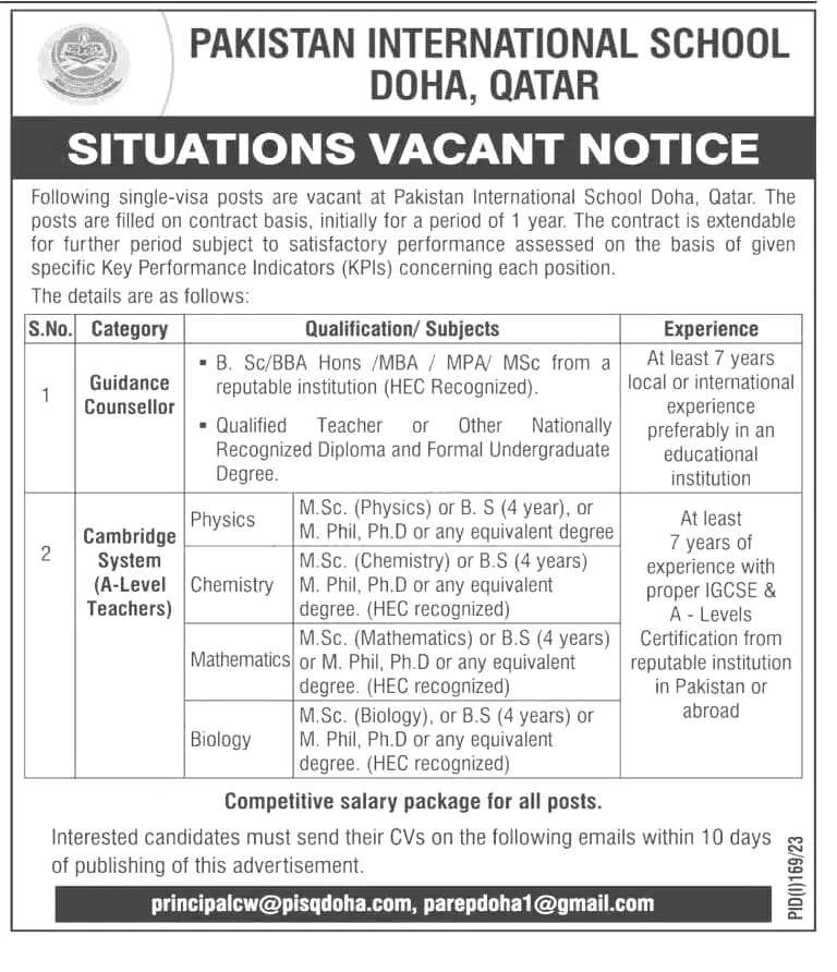 Educators Doha Qatar Jobs